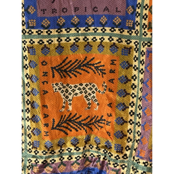 Farm Rio Anthropologie Top Women's XL Button Dotted Patchwork Scarf Print NWT - Picture 8 of 16